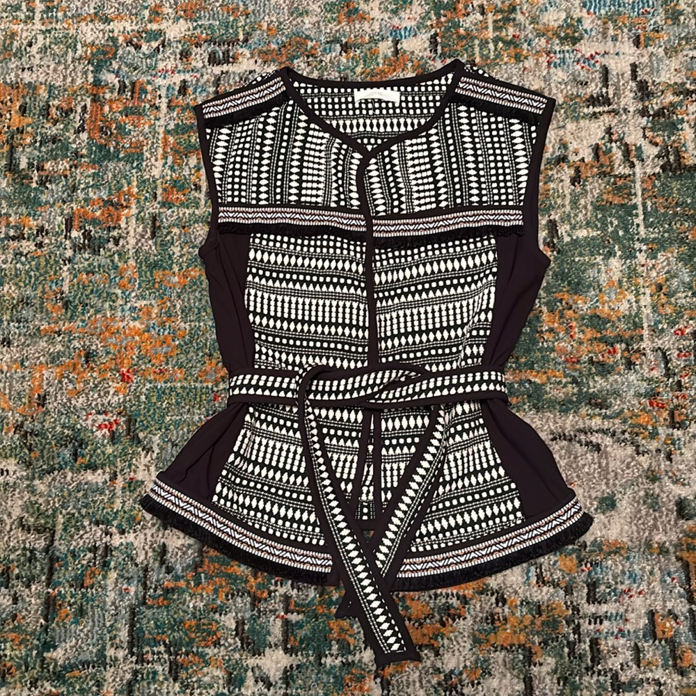 NWOT H&M Boho Tie Waist Vest, Size Medium